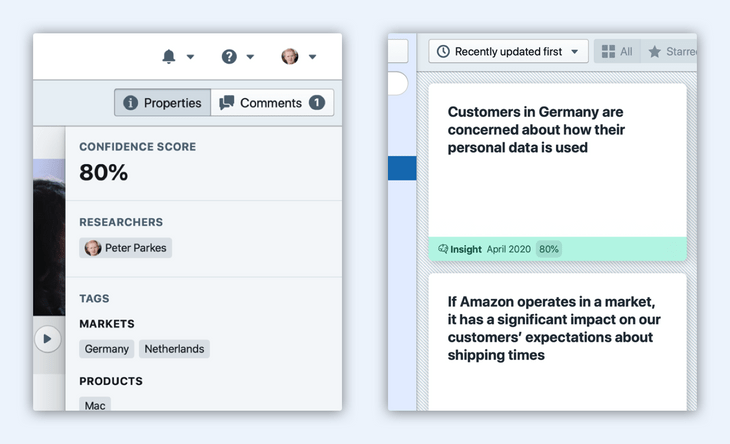 User insight confidence scores