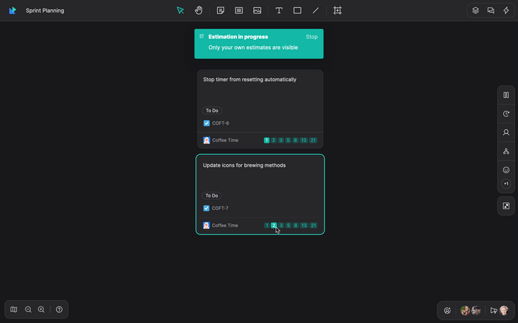 Add estimates to Jira issues during a planning poker session