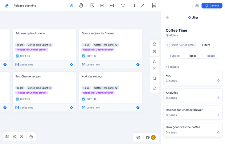 Dragging and dropping issues assigned to a Jira Epic