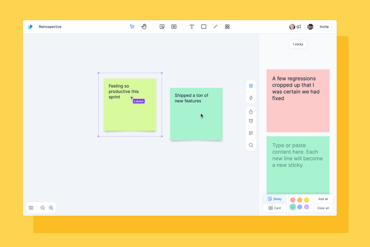 Drag and drop from the stack sidebar to the board